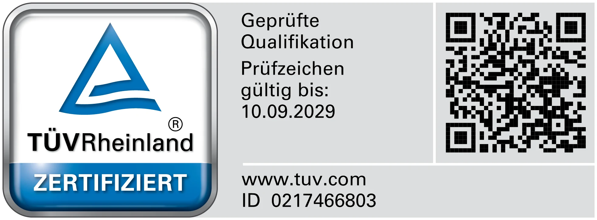 TÜV Rheinland Prüfzeichen, Verkaufspsychologie-Experte mit TÜV Rheinland geprüfter Qualifikation, Severin Schweiger, gültig bis 10.09.2029, ID 0217466803